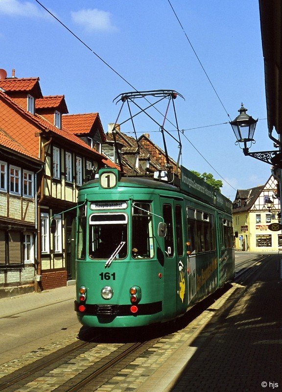 Tw 161 (ex Freiburg 105) in der Gr�perstra�e (7. September