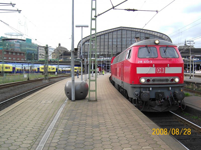 218413-3 stands on 28.08.2008 with 21 578 RE to Lübeck