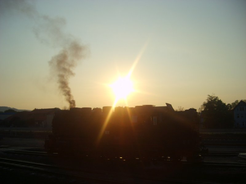 Abendstimmung im Bahnhof Wernigerode am 2. Mai 2009 