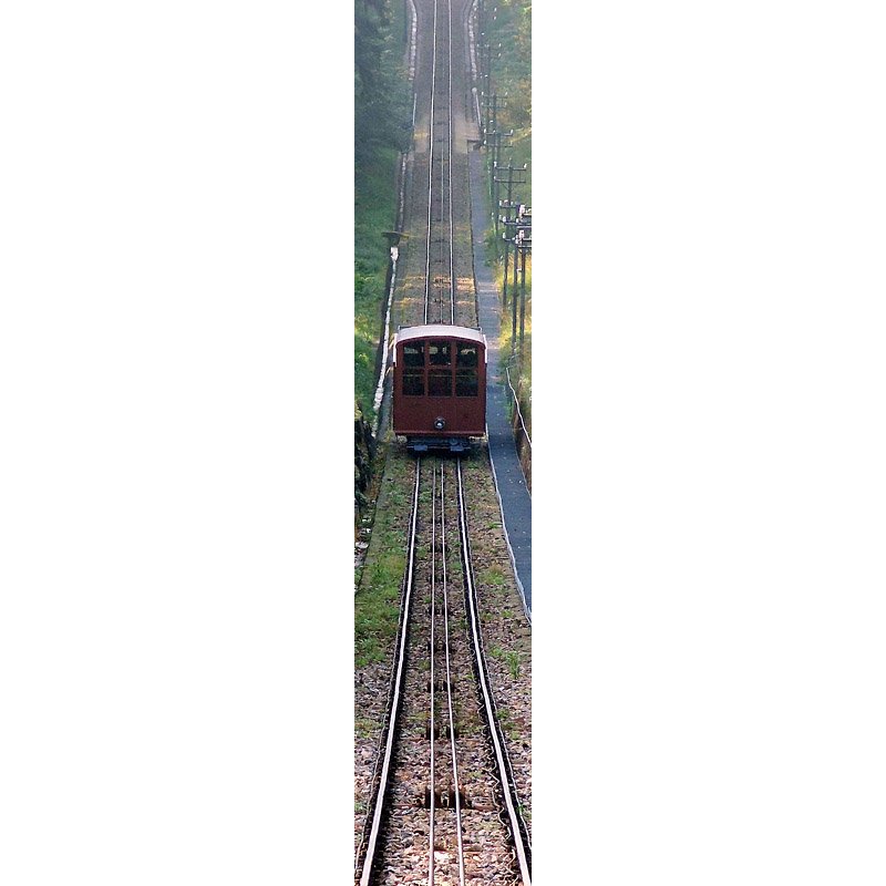 W�hrend der untere Teil der Heidelberger Bergbahn zu der modernsten