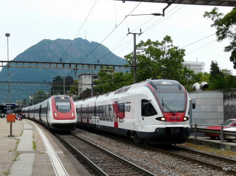 SBB - ICN (Schnellzug)wird vom Triebzug RABe 524 017-1 (Dienstfahrt)im