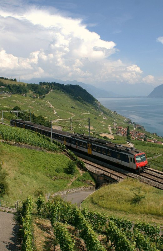 The view over Lake Geneva, Lavaux and the Rhône Valley