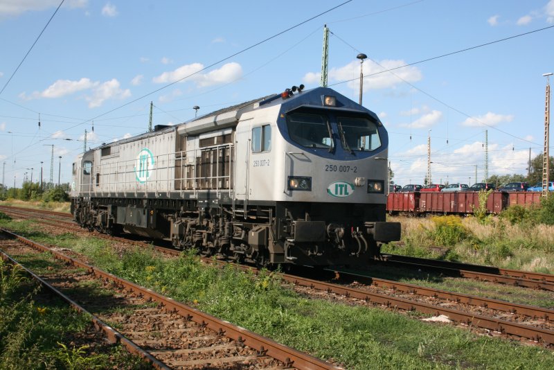 ITL 250 007-2 am 13.08.2008 im DB Bahnhof Guben