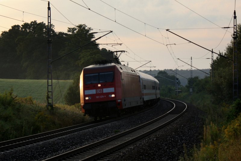 101 129 runs at sunrise IC 2074, Dresden Hbf-Westerland, here