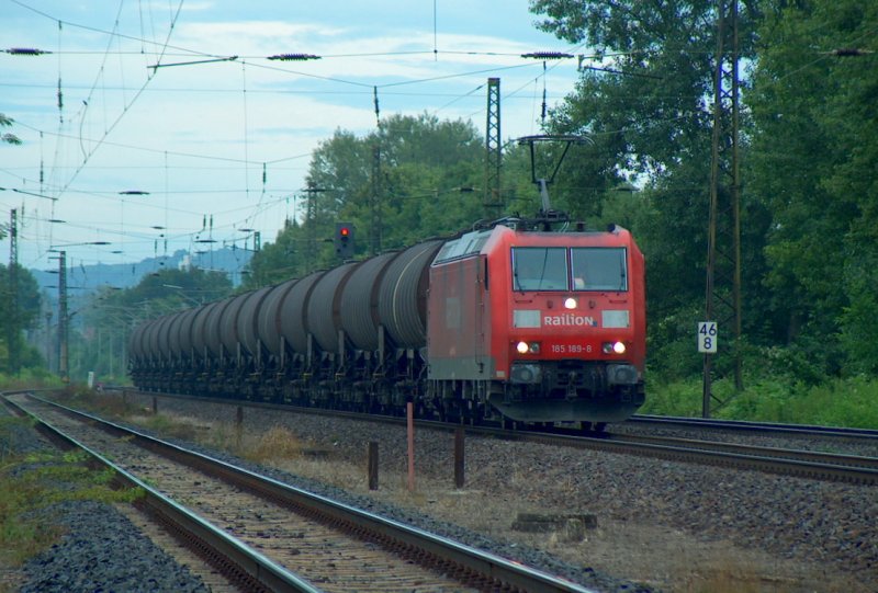 Railion 185189-8 Großkorbetha direction of tank cars, in Naumburg (Saale),