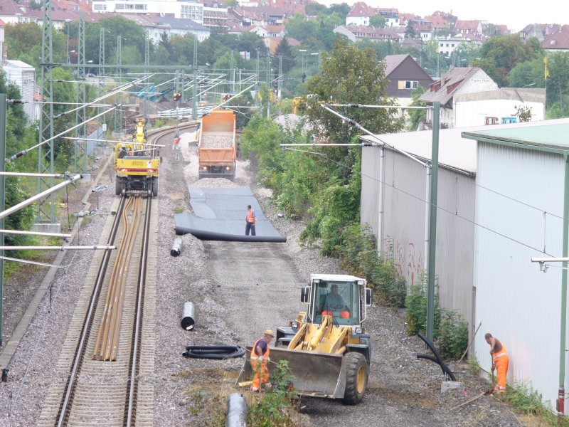 Gleisumbau zwischen Pforheim-Maih�lden und Pforzheim Hbf. 