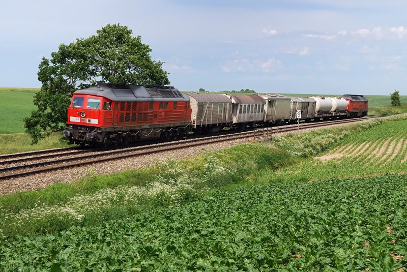 233 662 (14.06.2009) with 69 641 Unkrautspritzzug Rabz before Epfenhausen