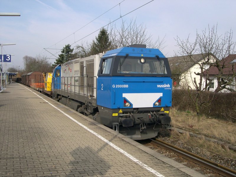Eisenbahnen um Stuttgart - Als Bauzuglok wurde am Wochenende 14./15.03.09