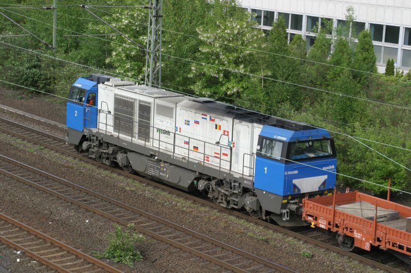 Die an die RTS vermietete Vossloh G2000 92 80 1272