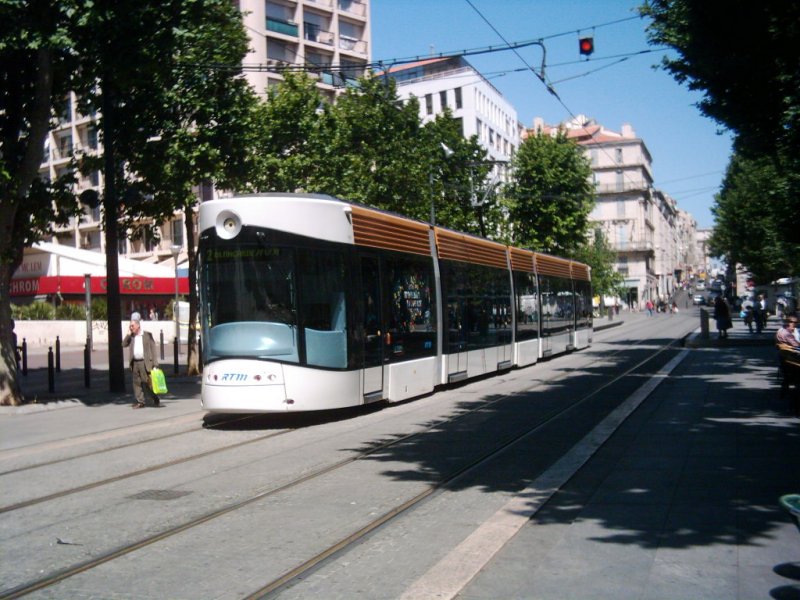 Bombardier Flexity Outlook in the Belsunce Street in Marseilles in