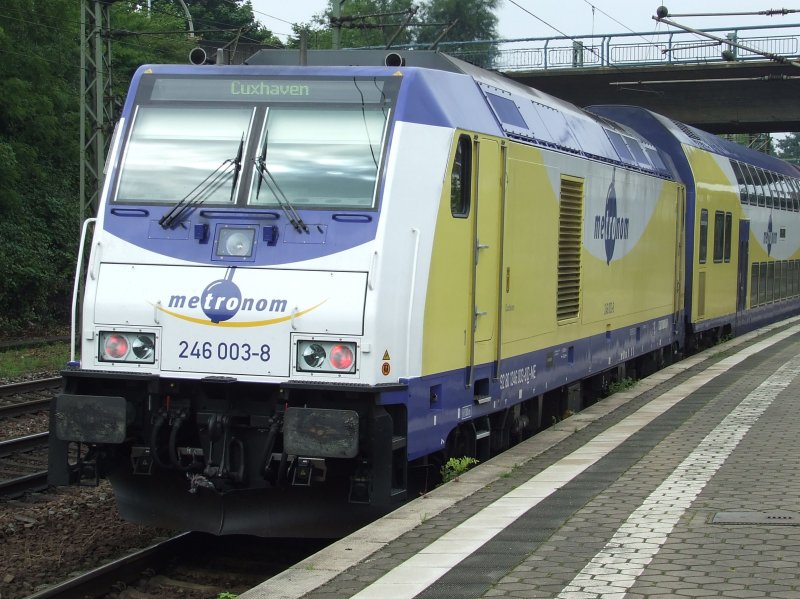 Metronom BR 246 003 steht mit einem MET nach Cuxhaven