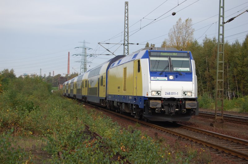 246 011 (metronom,IGT) mit ME nach Hamburg Hbf am 18.10.2008