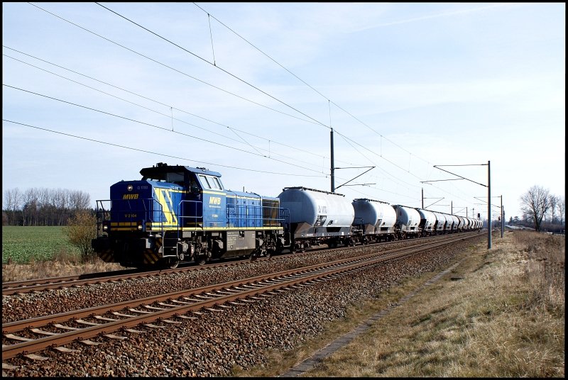 MWB V 2304 durchf�hrt mit einem Leerzug von Sassnitz-Mukran nach