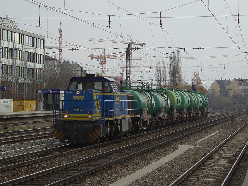 Die G 1206 der MWB am 08.11.2008 bei der Durchfahrt