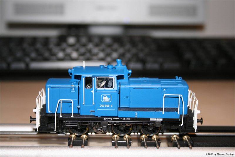 Ein Sondermodell von EuroTrain. 363 006-6 der PRESS von Roco.
Art.