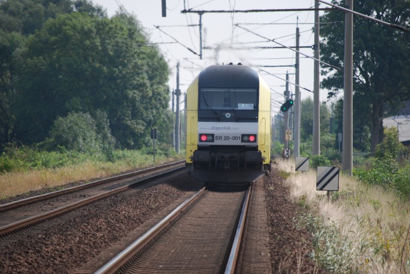 ER 20-001 schiebt die NOB nach Hamburg-Altona, 07.08.08 