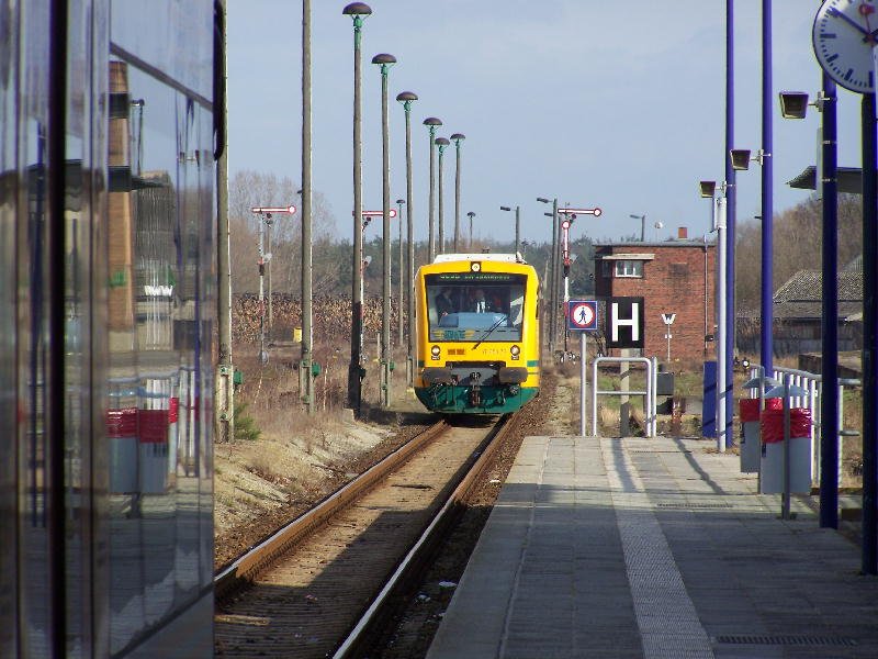 Bahnhof Beeskow kurz vor den an koppeln des zweiten