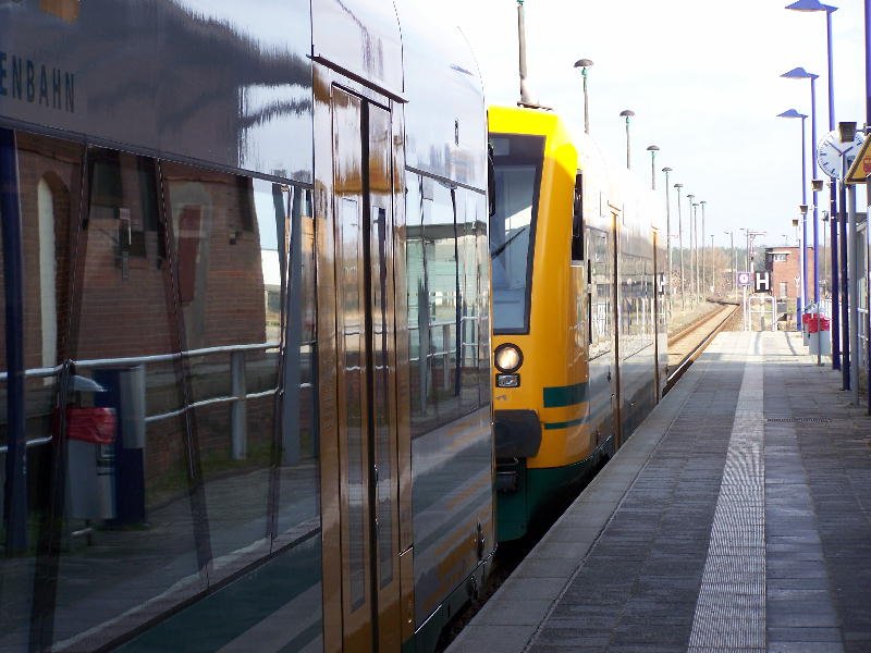 Bahnhof Beeskow Zug Line OE36 kurz vor den an koppeln