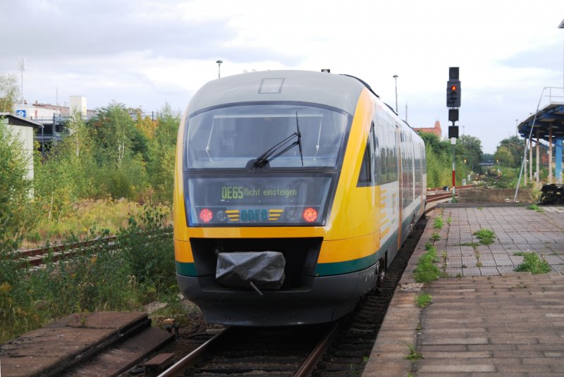 G�rlitz, 25.09.2009, OE65 von Cottbus nach Zittau im Bahnhof (die