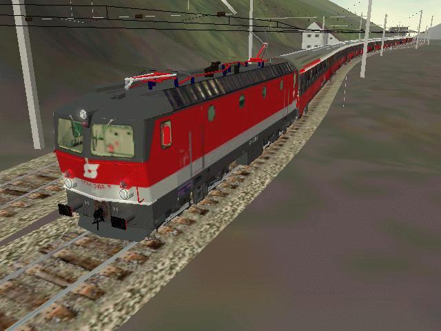 ÖBB 1044 with an intercity am Arlberg in austerities on