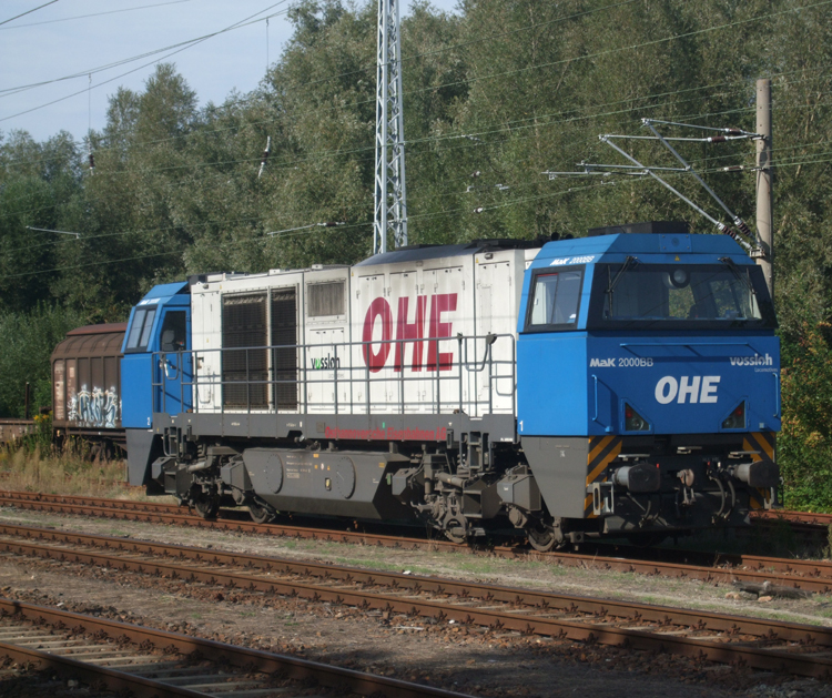 G2000 BB von OHE(Osthannoversche Eisenbahnen AG)abgestellt im Bahnhof Rostock-Bramow.Sie wird