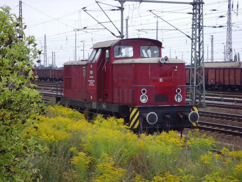 Lok 5 der PBSV stand am 26.08.2008 auf einem Abstellgleis