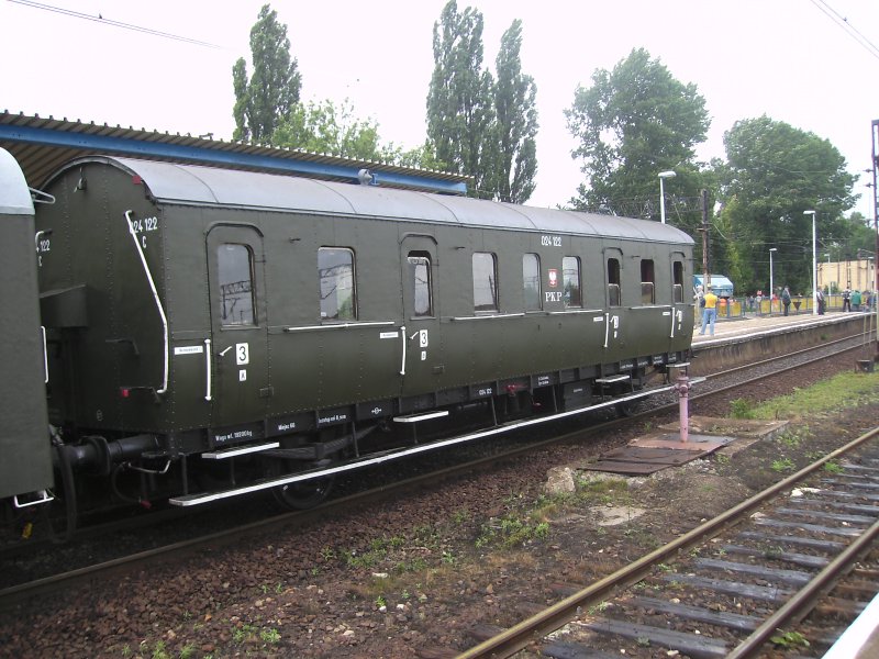 An old PKP cars at the train station in hard