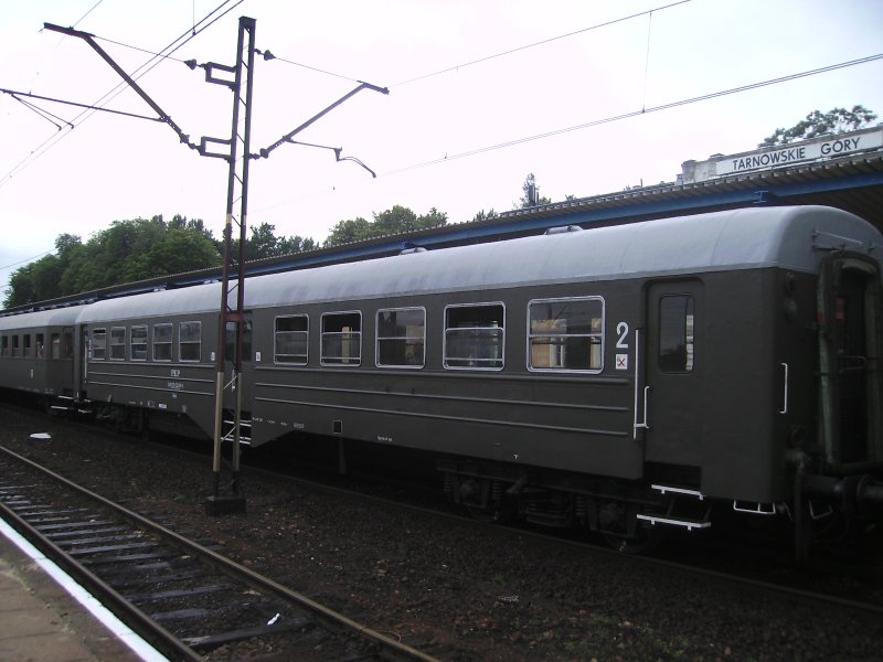 An old PKP cars at the train station in hard