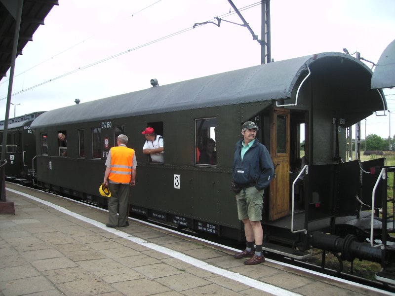 An old PKP cars at the train station in hard