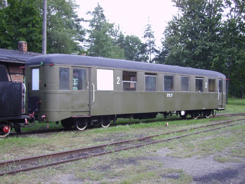 An old historic narrow-gauge cars 2nd class in BW Rudy.