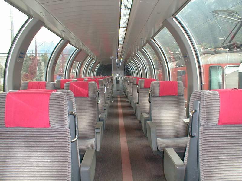 SBB, observation car "EC-Rembrandt" in Chur, Indoors (automatically translated, Powered