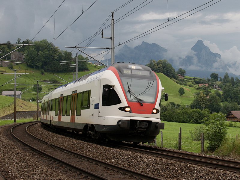 The Flirt 523 005 27.06.2009 traveling at Arth-Goldau. (automatically translated,