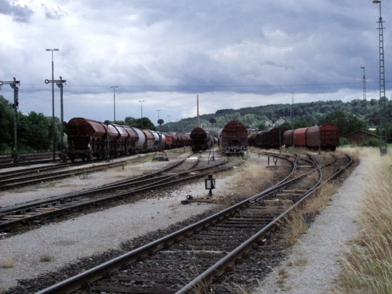Der ehemalige Rangierbahnhof Luitpoldh�tte zwischen Amberg und Sulzbach-Rosenberg kurz vor