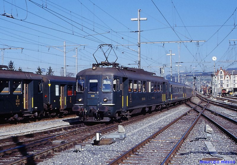 SBB RBe4/4 1436 in Zug on the 25th of February