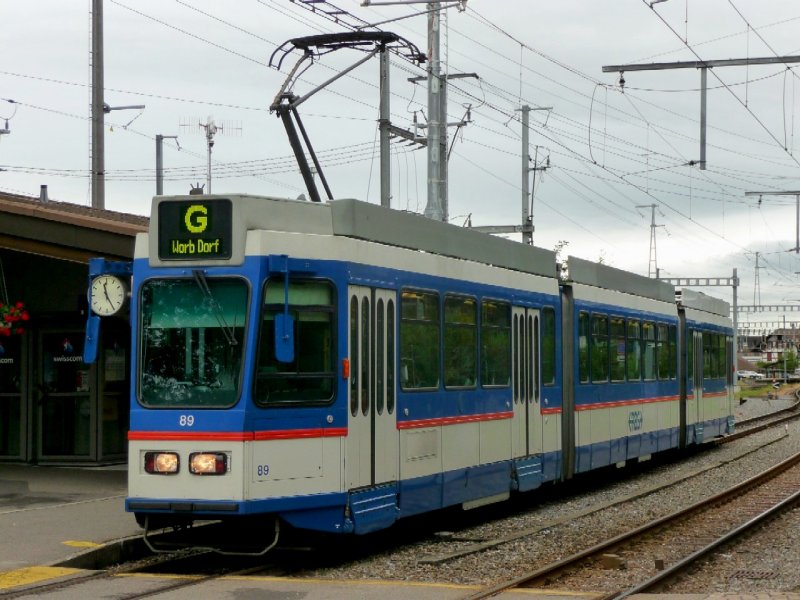 RBS Linie G - Be 4/8 89 im Bahnhofsareal