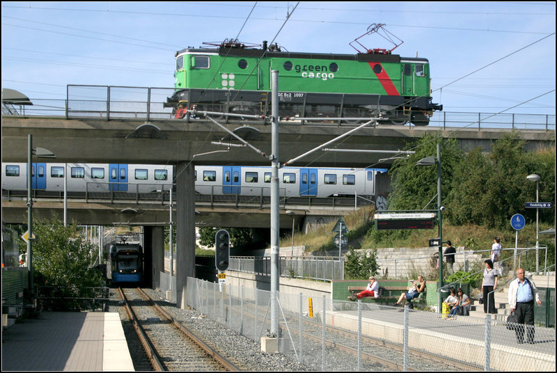Tvärbanan, Station "Årstaberg. The tunnel is about to leave this