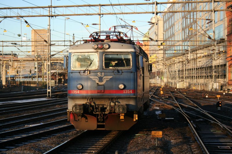 SJ Rc6 1354 (Umbau aus Rc5) bei Rangierarbeiten am 15.12.2008