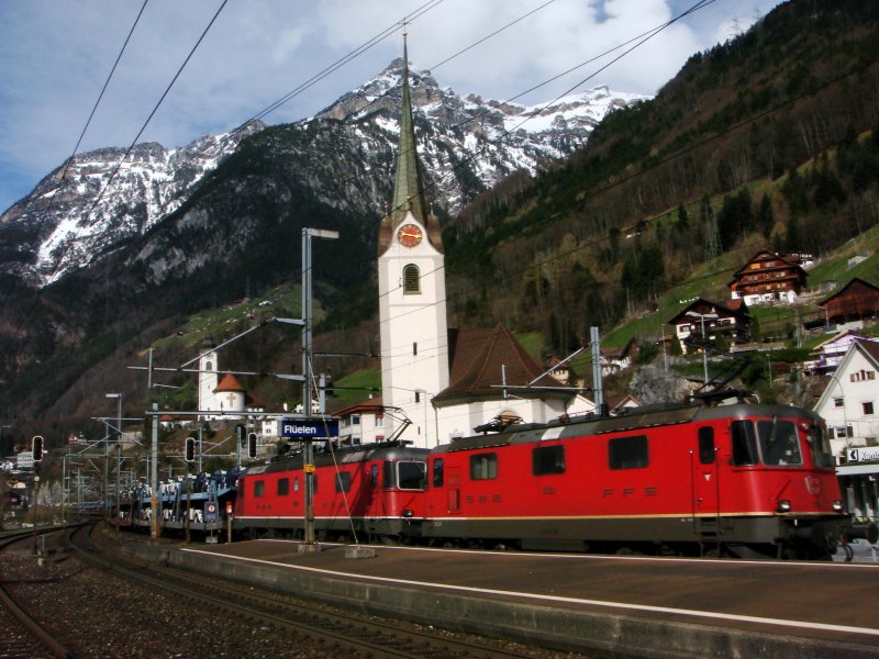 Re 10/10, at Autozug Flüelen 26.03.2008 (automatically translated, Powered by
