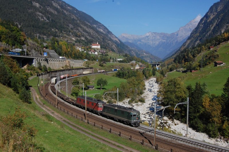 Re 10/10 on 29/09/2009 at Wassen (automatically translated, Powered by