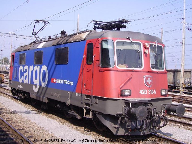 Re 420310-5 95855L Lokzug for departure to Zizers the Holcim