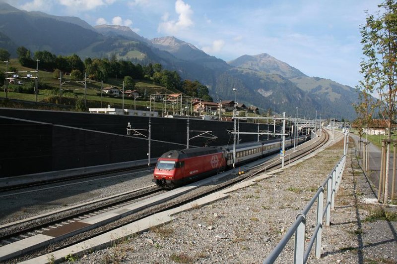 Re 460 064 at the north portal of the Lötschberg