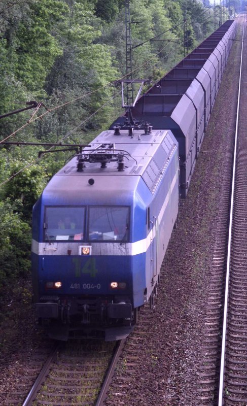 Niag 14 with full coal train in Duisburg (automatically translated,