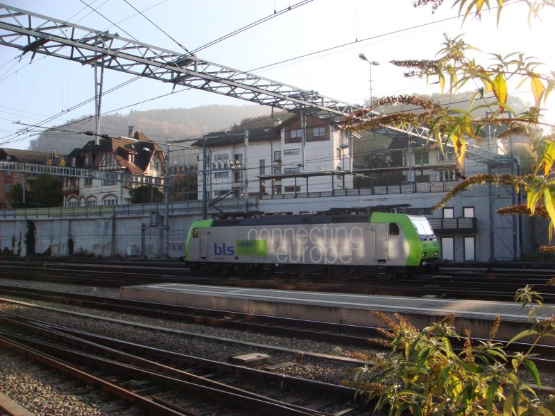 Re 485 005 on 03.11.2007 in Spiez. (automatically translated, Powered