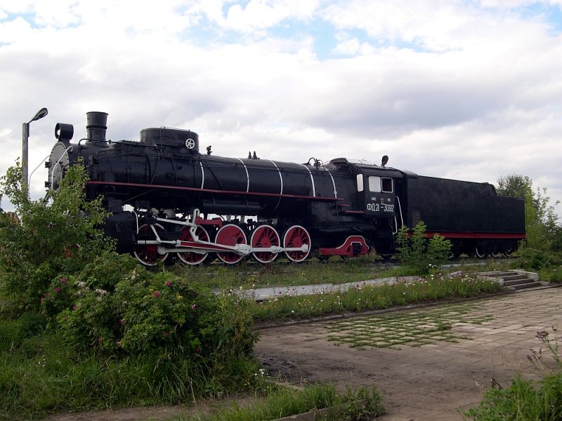 russische Dampflok Typ FD21 Gterzuglok,  aufgebahrt  in Wereschagino vorm Ural nahe Perm.