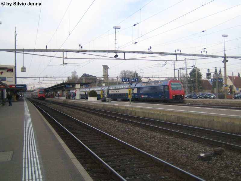 Rechts steht die Re 450 058-3 Niederhasli mit einer S2