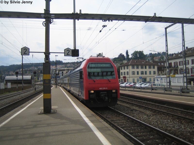 Re''450076-5 Oberstammheim''on 08/01/2008 at the entrance to Wädenswil (automatically translated,