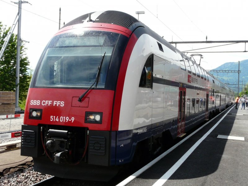 SBB - S-Bahn Zrich Triebzug RABe 514 019-9 in Altstten/SG am 25.05.2008