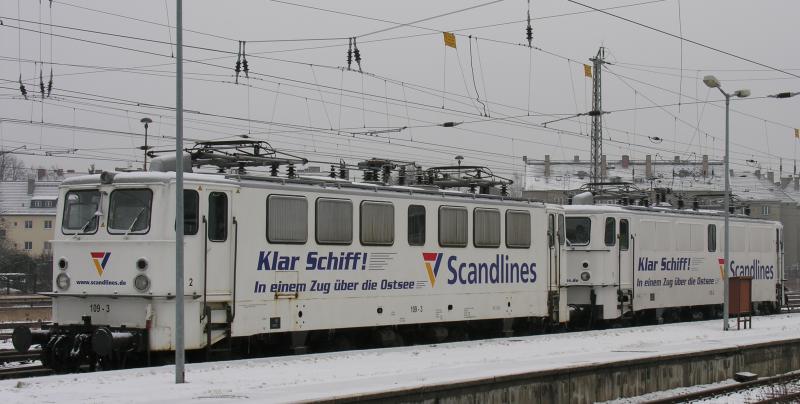 Scandlines im Doppelpack am 19.02.2005 auf dem Bahnhof Berlin-Lichtenberg