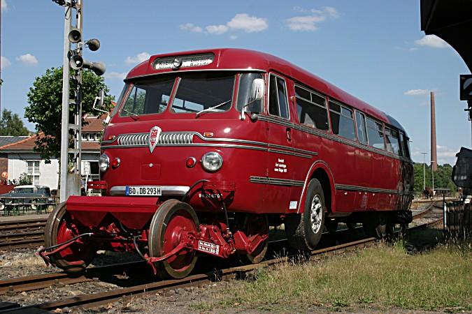 The only operational road-rail bus at the Railway Museum Bochum