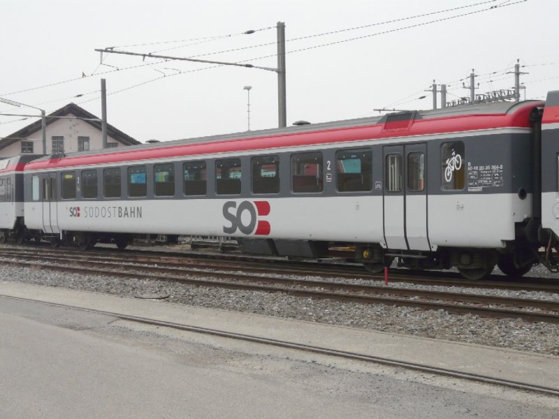 SOB - Personenwagen EW II  2 Kl.   B 50 48 20-35 364-8 im Depotareal von Samstagern am 15.02.2008